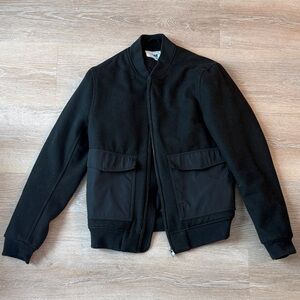 H&M Black Bomber Jacket with Pocket Detail